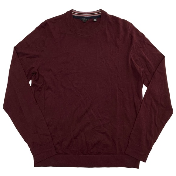 Ted Baker Size Burgundy Lightweight Soft Sweater (Retail $150)